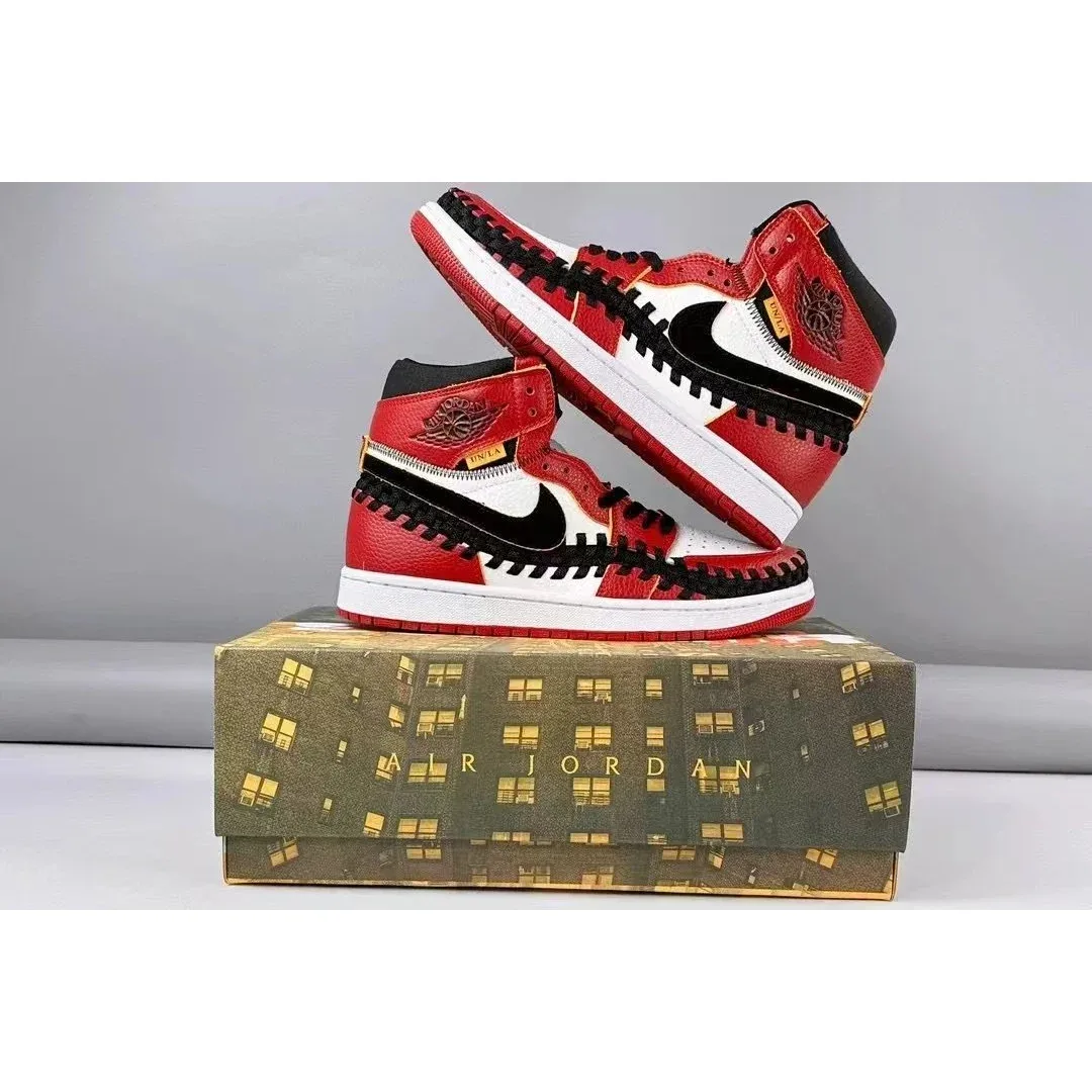 Jordan Nike Air Jordan 1 Zip Red Black Sneakers Red - 1