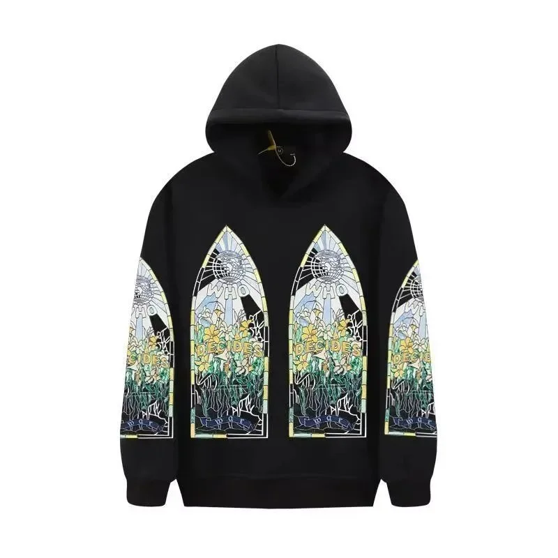 Other Black Stained Glass Hoodie Sweatshirt Black - 1