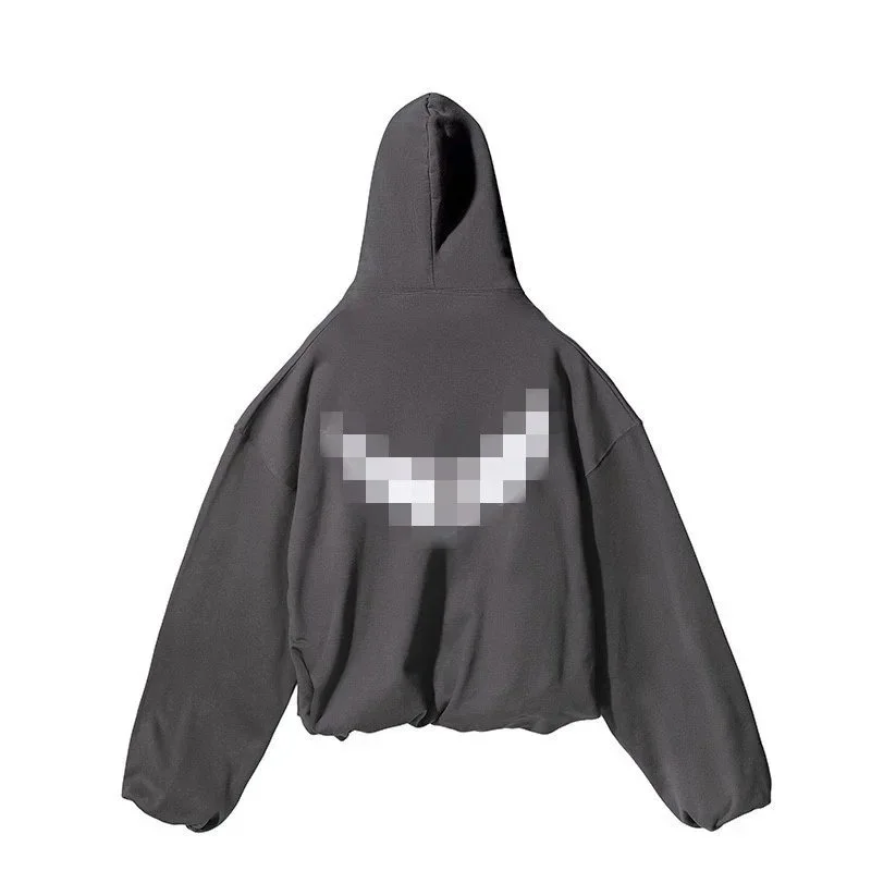Other Unisex C13 Charcoal Hoodie with Smile Print Grey - 1