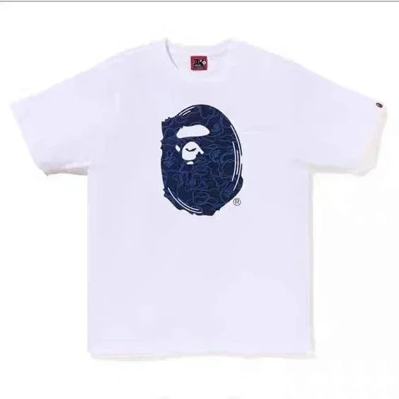 A Bathing Ape BAPE BAPE STA White Navy Blue Graphic T-Shirt White - 1