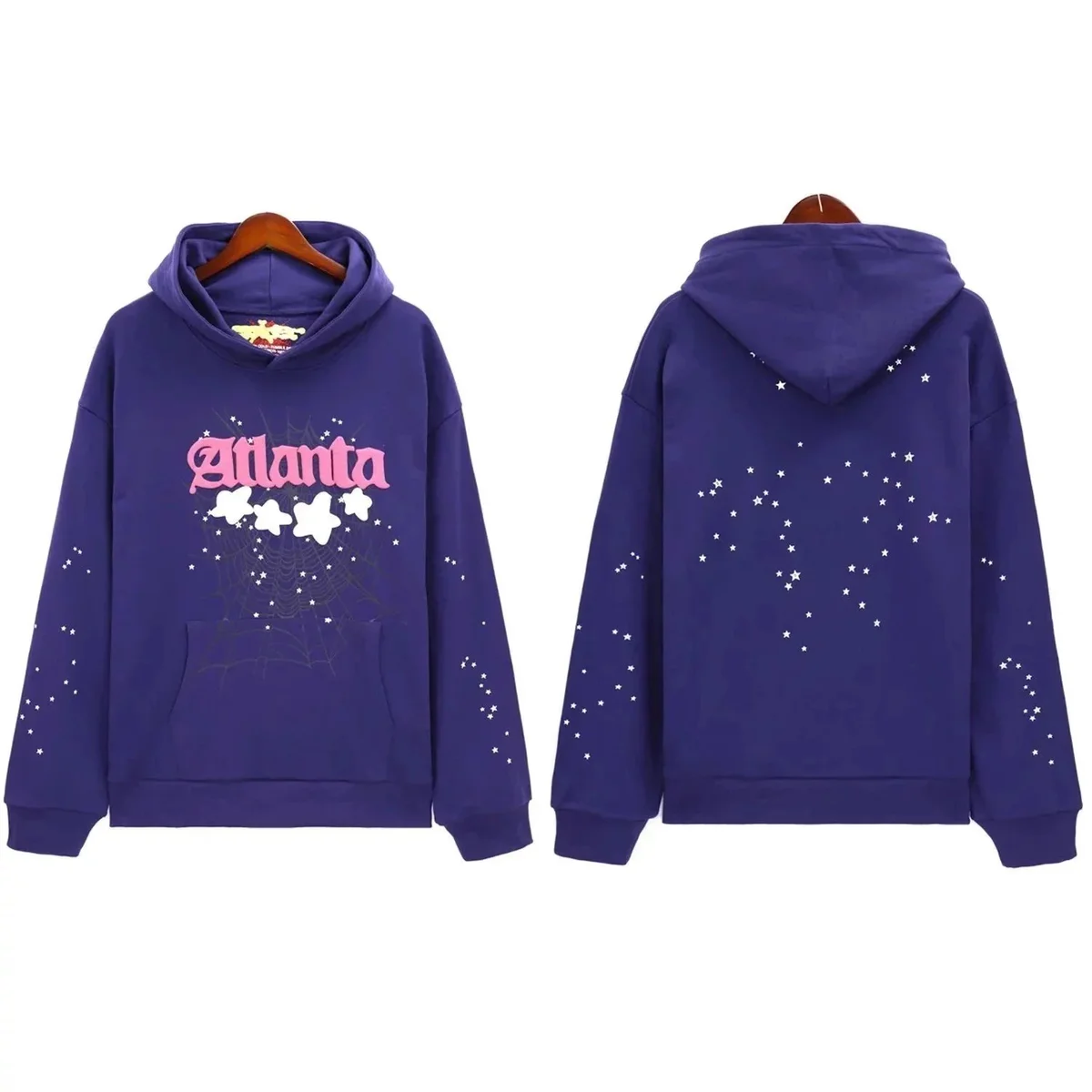 Other Unisex Atlanta Print Hoodie in Navy Blue - 1