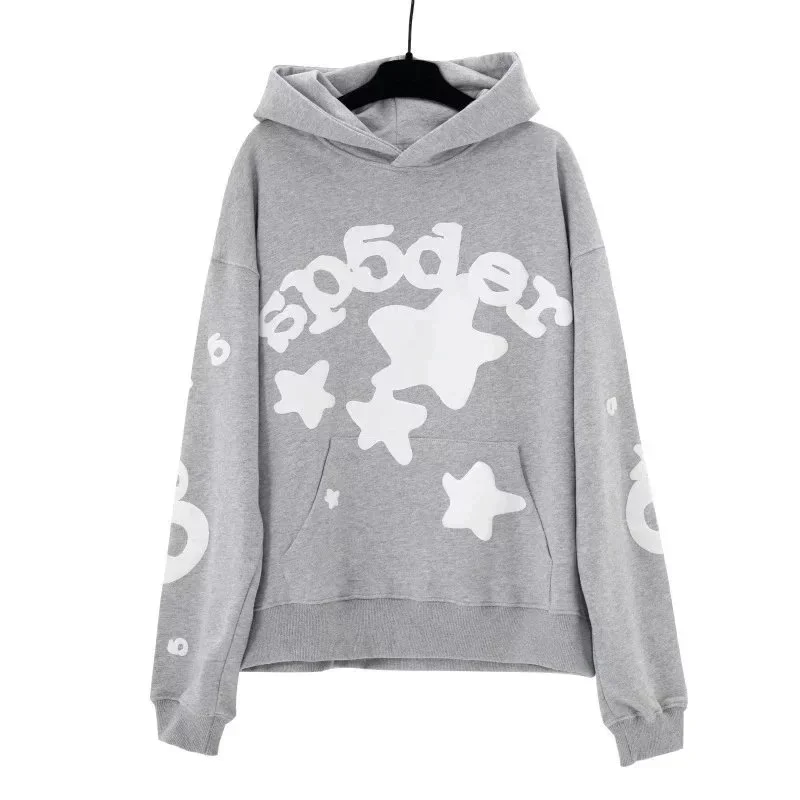 Other Gray Spider Print Hoodie Sweatshirt Grey - 1