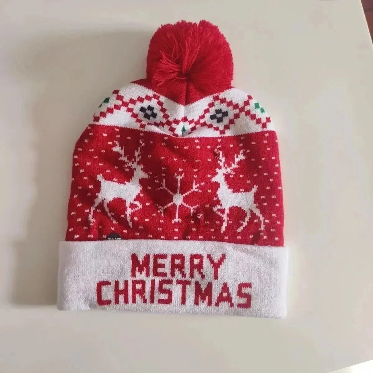 Other Christmas Deer Beanie Red White Headwear Red - 1