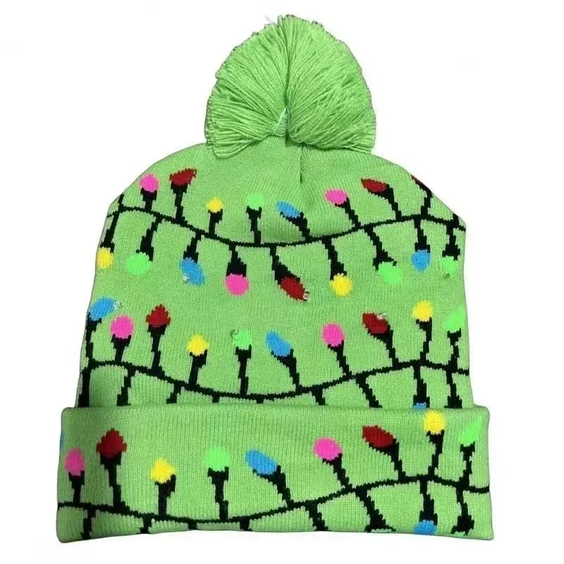 Other Green LED Christmas Lights Beanie Green - 1