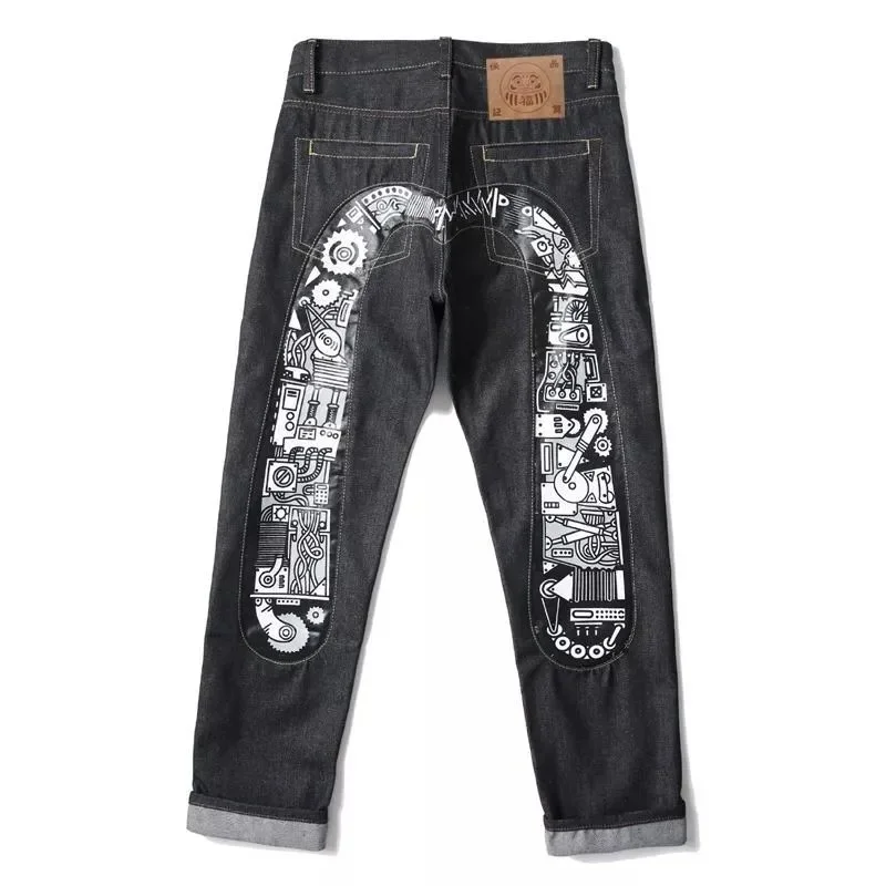 A Bathing Ape A Bathing Ape Egg Jeans 6168 Mechanical Leg Denim Blue - 1