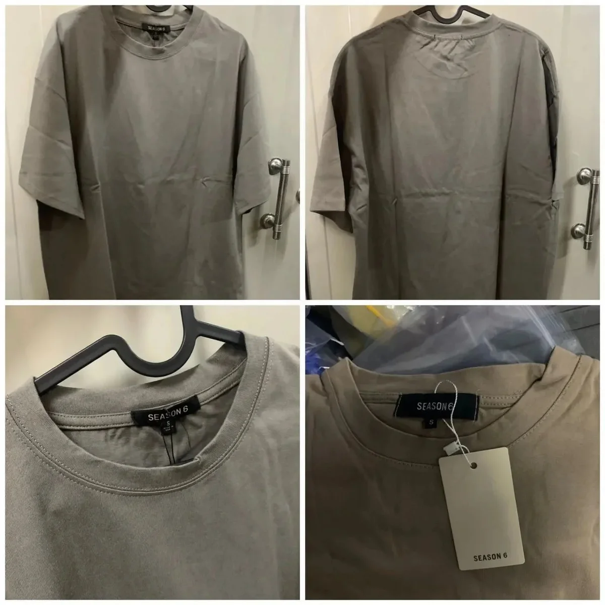 Other Season 6 Oversized T-Shirt Light Grey Top Grey - 1