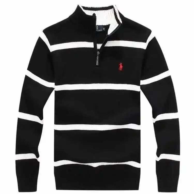 Polo Ralph Lauren Polo Ralph Lauren Classic Logo Black & White Striped Sweater Black - 1