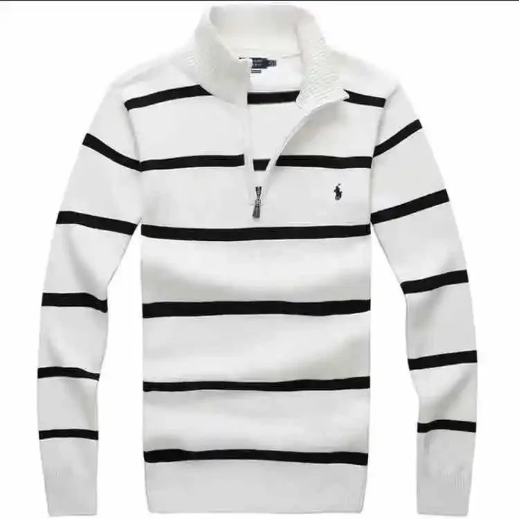 Polo Ralph Lauren Ralph Lauren Striped Half-Zip Sweater Ral-52-05 Men White - 1