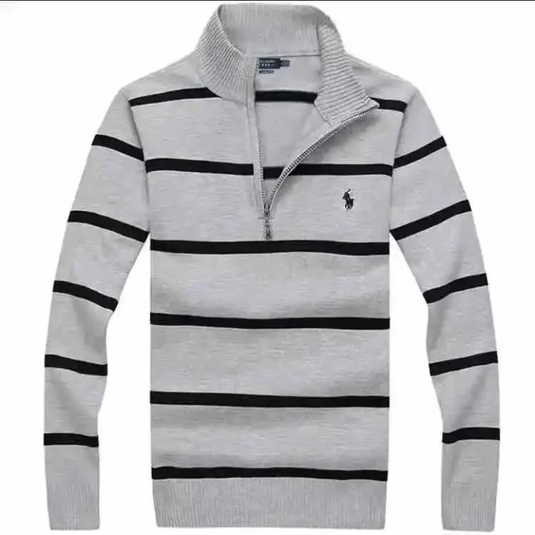 Polo Ralph Lauren Polo Ralph Lauren Classic Logo Grey & Black Striped Sweater Grey - 1