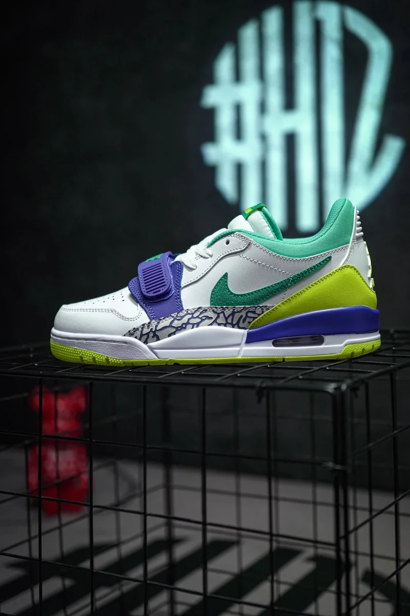 Jordan Nike Air Jordan 3 Legacy Low White Green Purple Sneakers White - 1