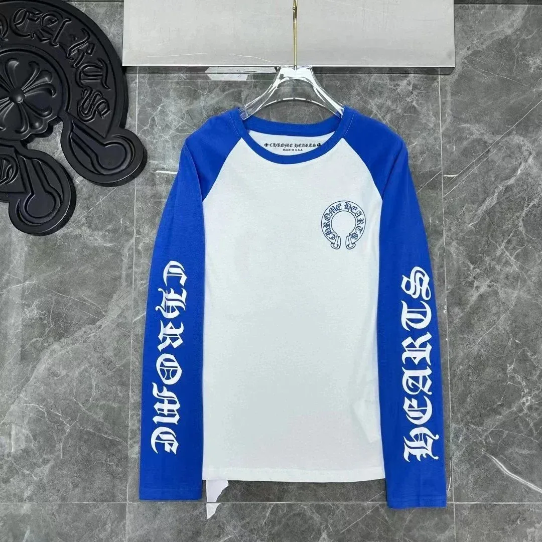 Chrome Hearts Chrome Hearts White & Blue Raglan T-Shirt Blue - 1