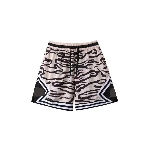 Other Unisex Tiger Print Basketball Shorts White - 1