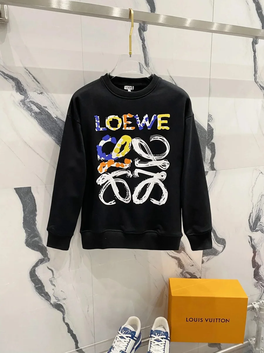 Loewe Loewe Color Block Logo Black Sweatshirt Black - 1