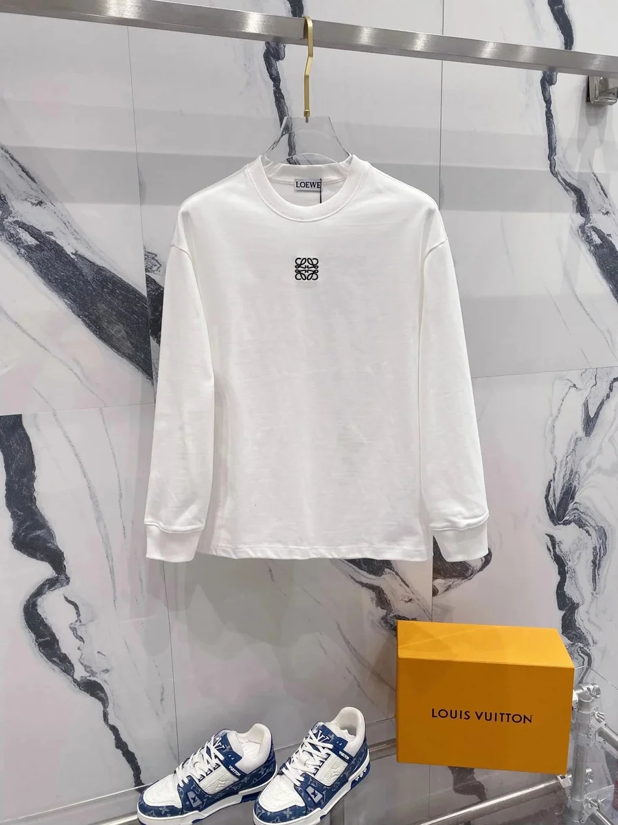 Loewe Loewe White Anagram Logo Long Sleeve T-Shirt White - 1