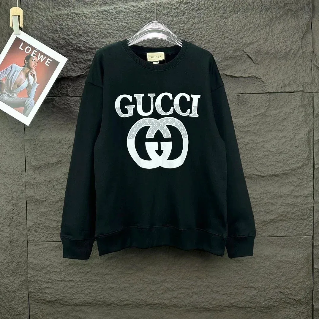 Gucci Gucci GG Logo Black Oversized Sweatshirt Black - 1