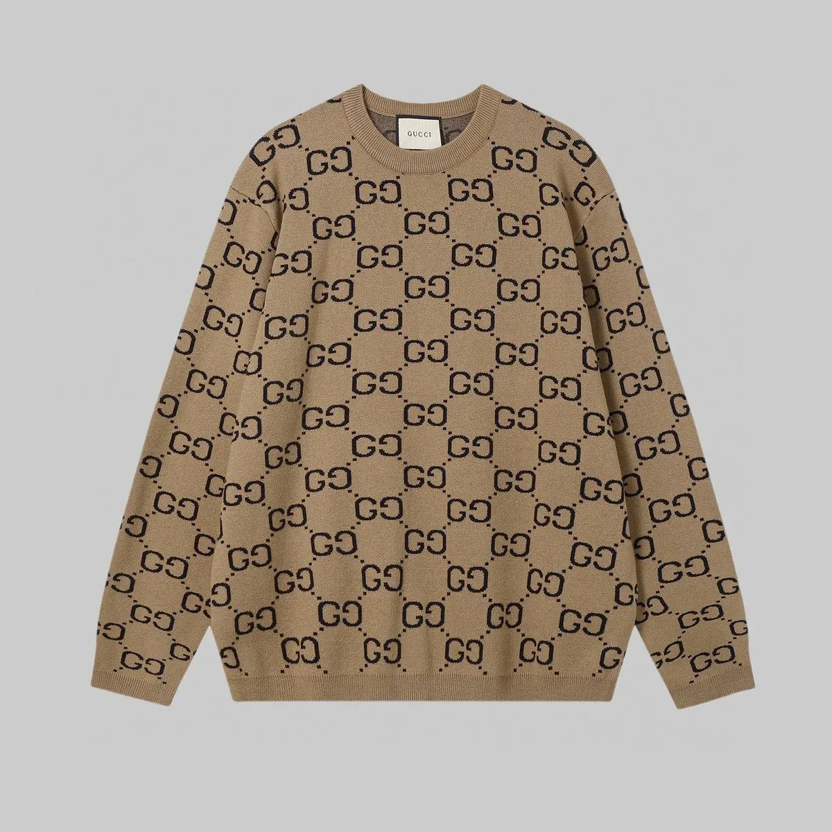 Gucci Gucci GG Marmont Beige Black Logo Sweater Beige - 1