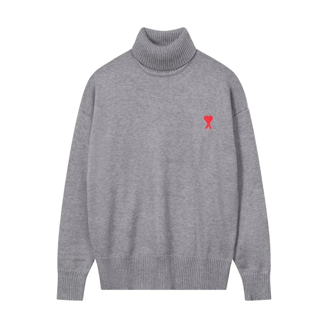 Ami Paris Ami Paris Ami de Coeur Ami-31 Grey Turtleneck Sweater Grey - 1
