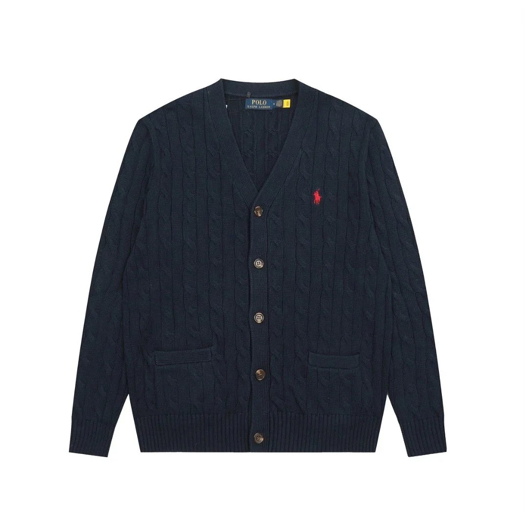 Polo Ralph Lauren Polo Ralph Lauren Classic Logo Cable Knit Cardigan Navy Navy - 1