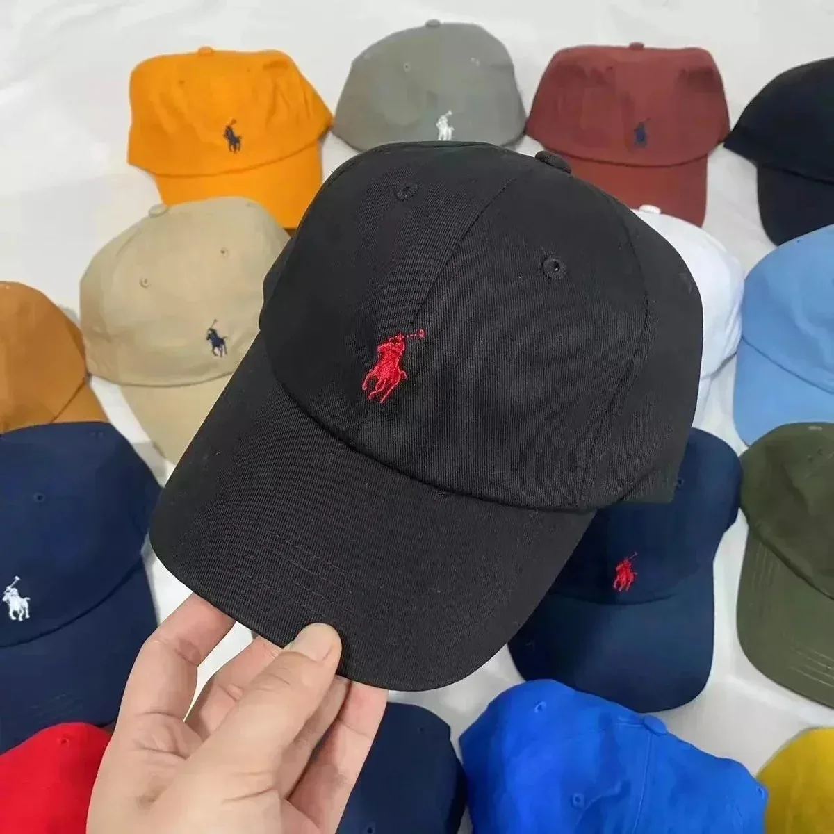 Polo Ralph Lauren Polo Ralph Lauren Classic Logo Red Embroidered Black Cap Black - 1