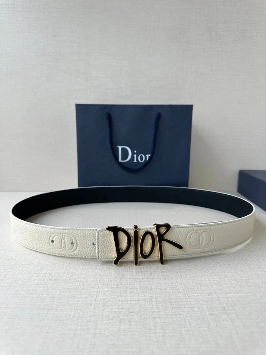 Dior Dior Graffiti Belt White Leather White - 1