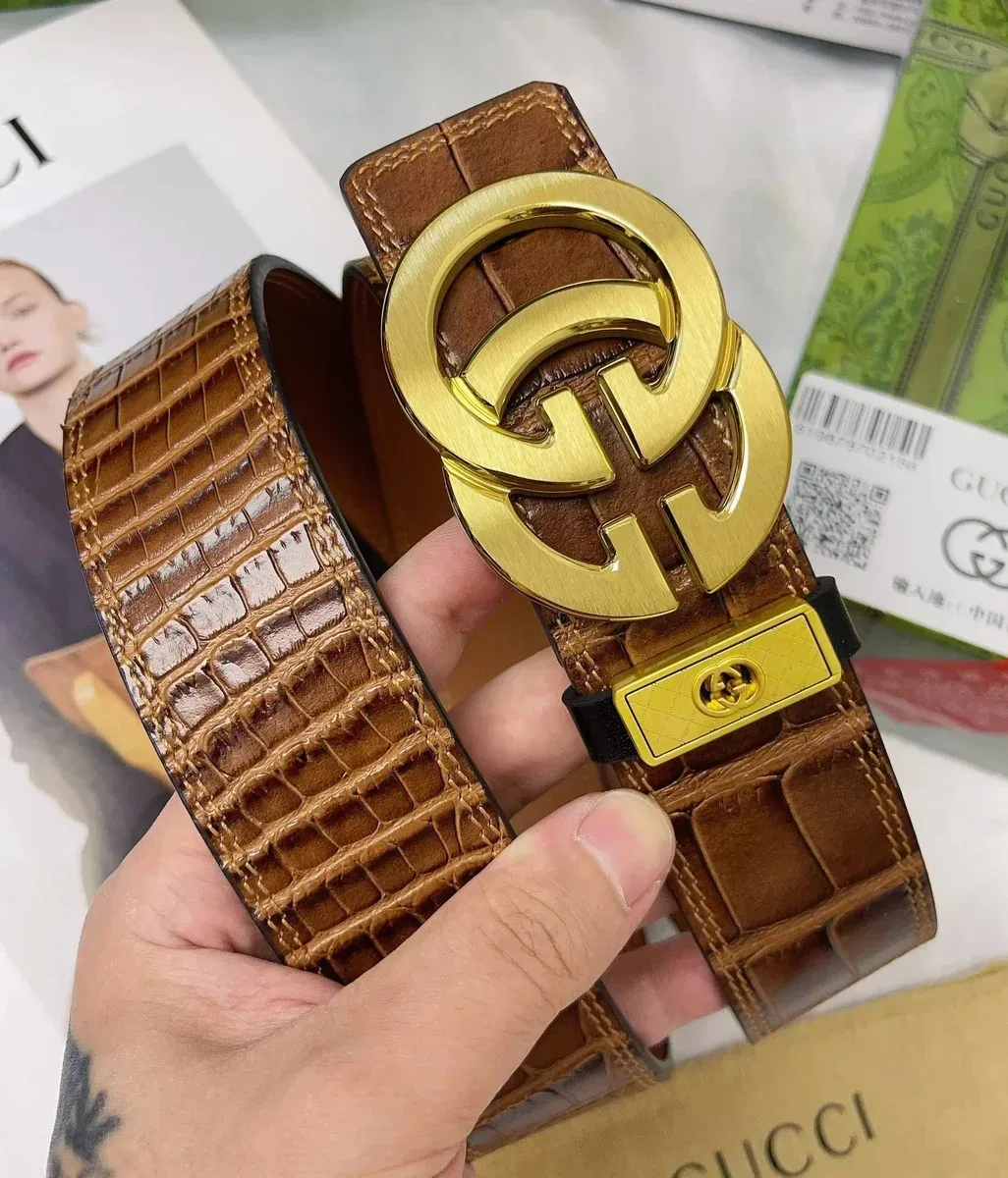 Gucci Gucci GG Marmont Brown Crocodile Belt Brown - 1