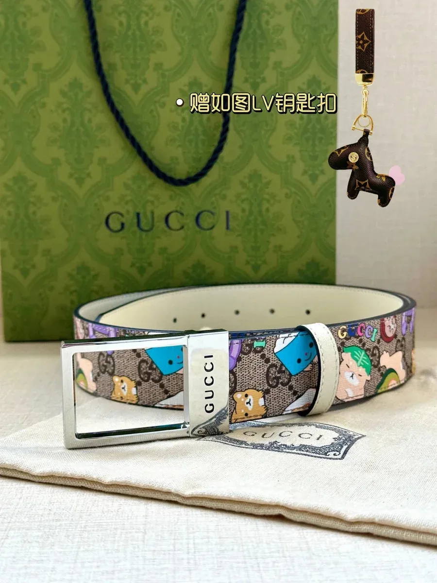 Gucci Gucci GG Marmont Cartoon Print Belt Multicolor - 1