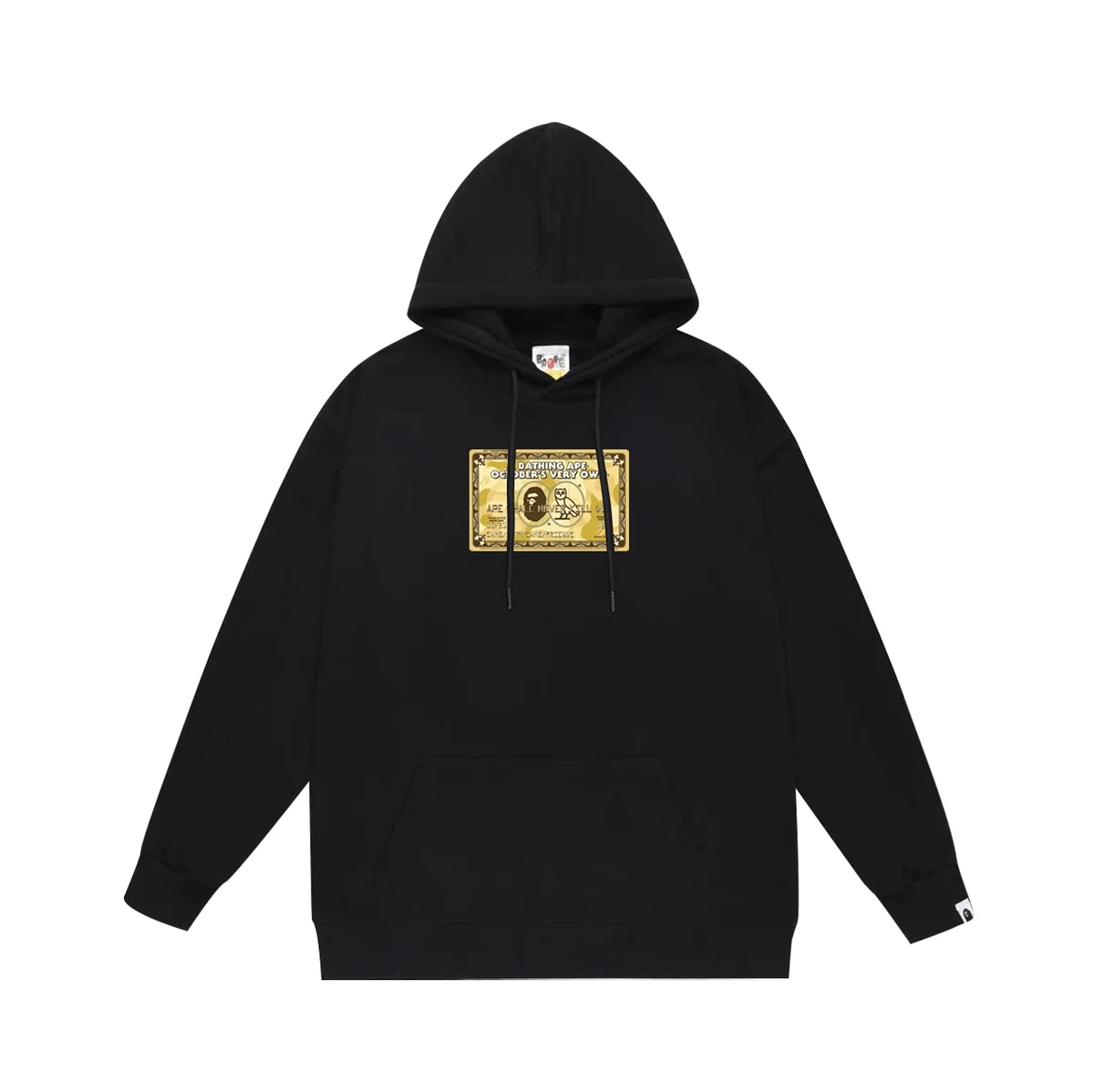 A Bathing Ape A Bathing Ape BAPE STA Black Gold Card Hoodie Black - 1