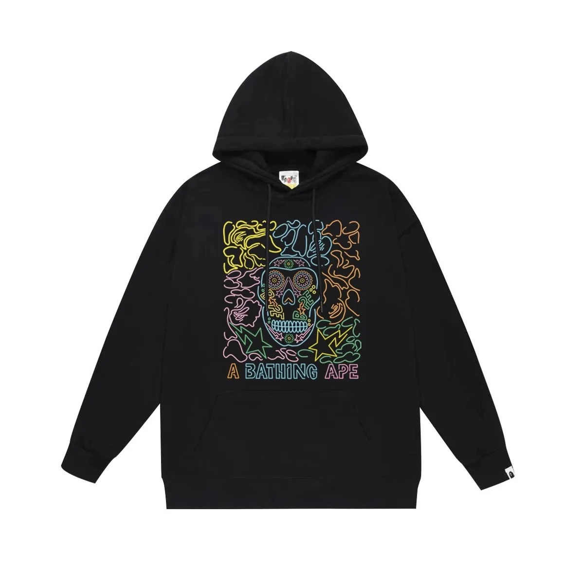 A Bathing Ape A Bathing Ape BAPE STA Black Neon Skull Hoodie Black - 1