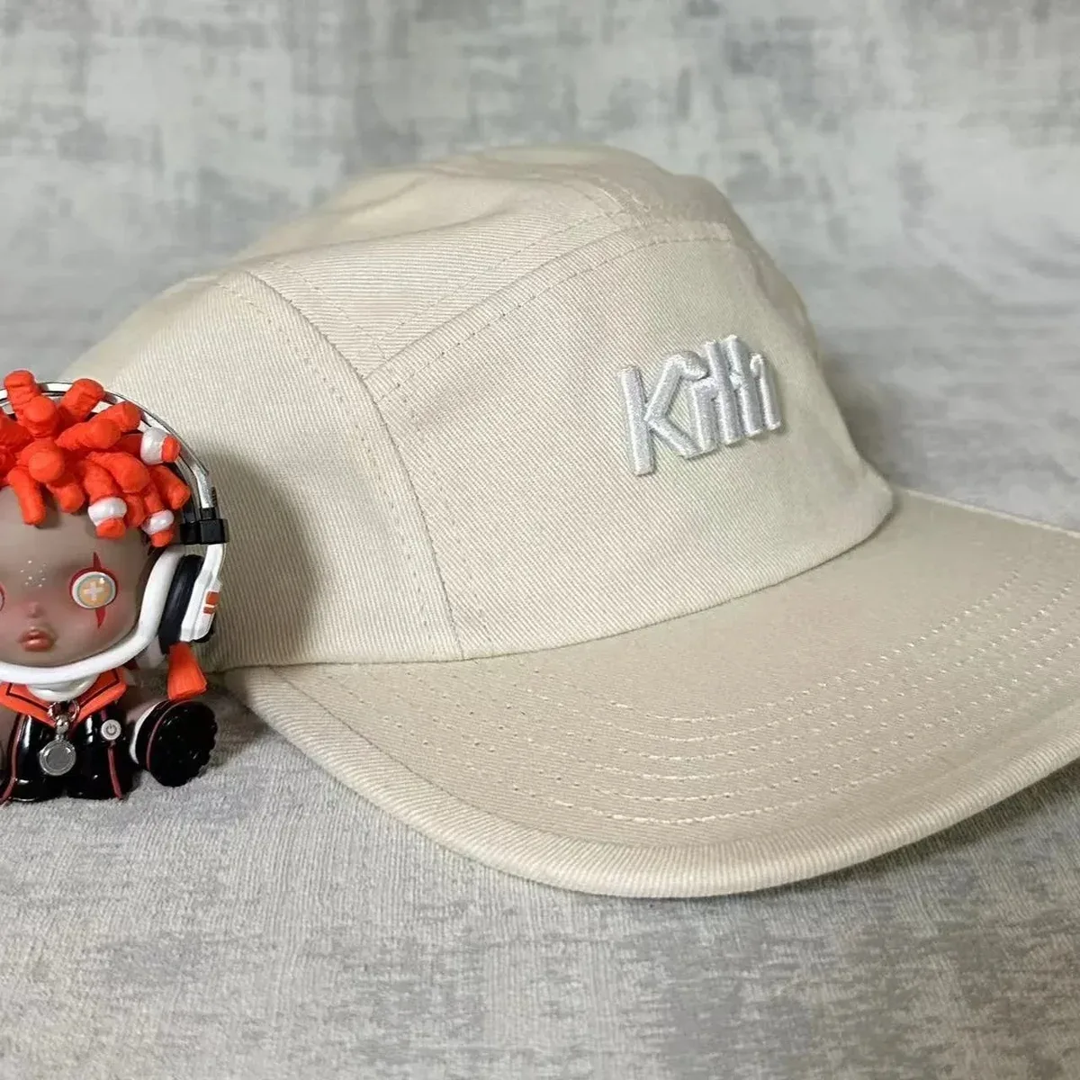 Other Kitti Beige Cap with Embroidered Logo Headwear Beige - 1
