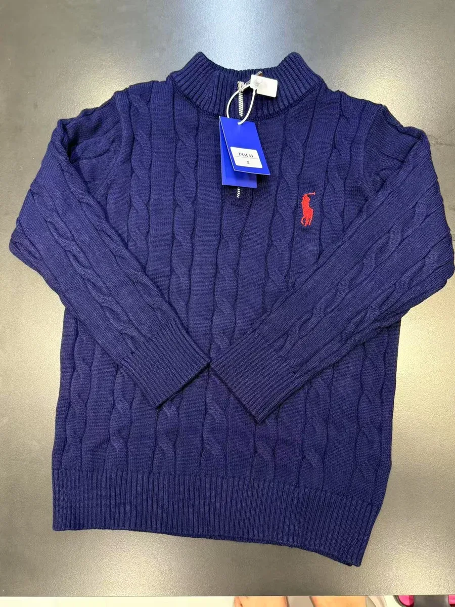 Polo Ralph Lauren Polo Ralph Lauren Classic Logo Cable Knit Sweater Navy Navy - 1