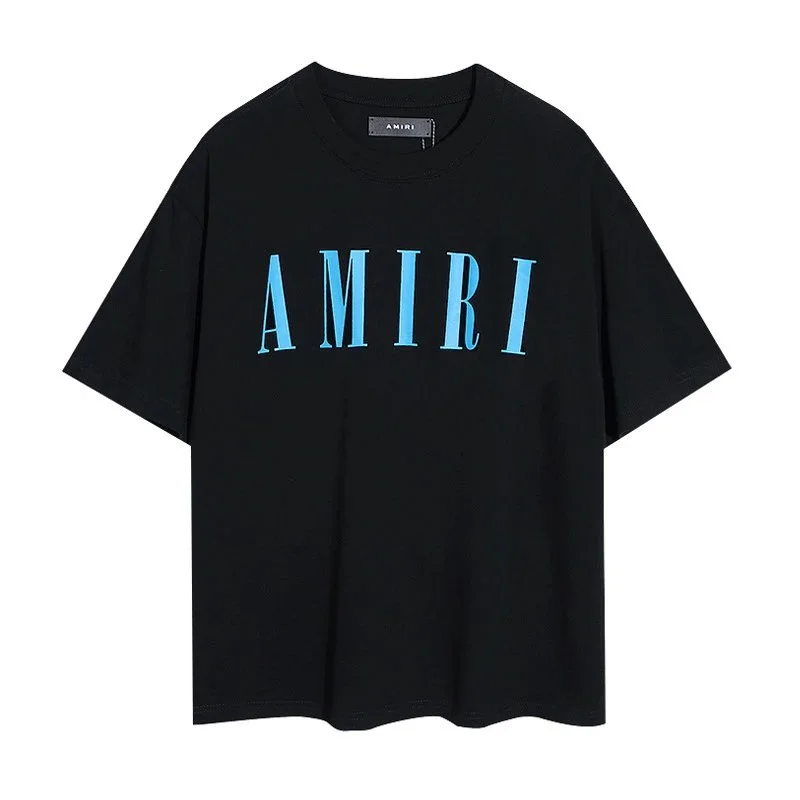 Amiri Amiri Black AMIRI Blue Logo T-Shirt Black - 1