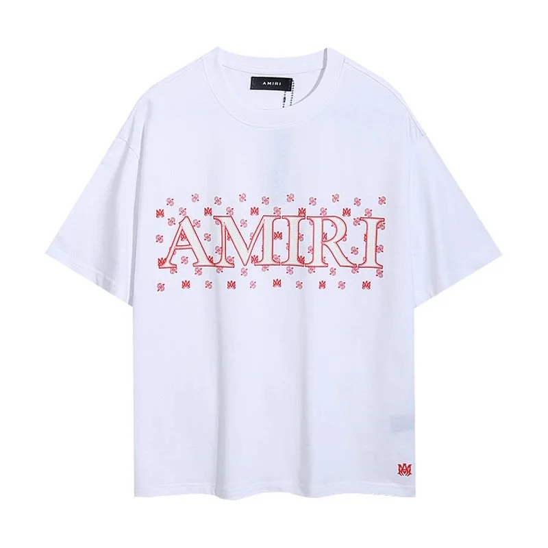Amiri Amiri AMRI White T-Shirt with Red Logo White - 1