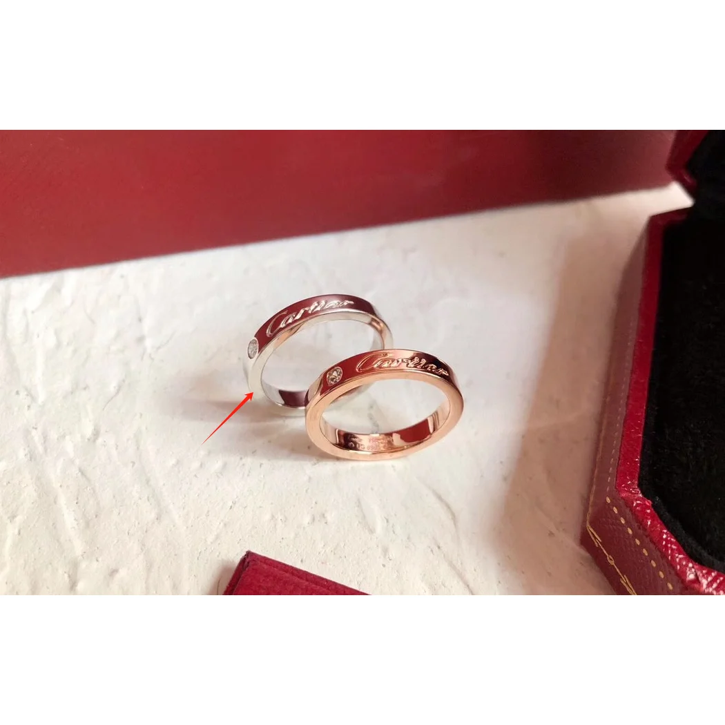 Cartier Cartier Love Ring Set Silver & Rose Gold Jewelry Silver - 1