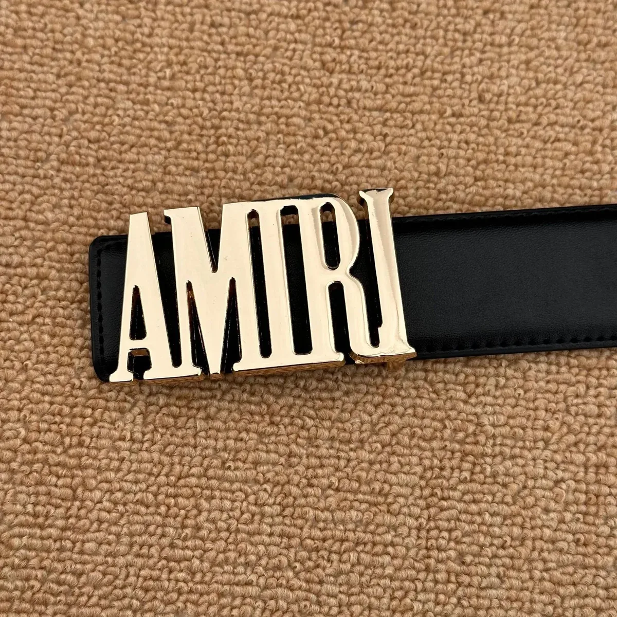 Amiri Amiri Black Gold Buckle Belt Black - 1