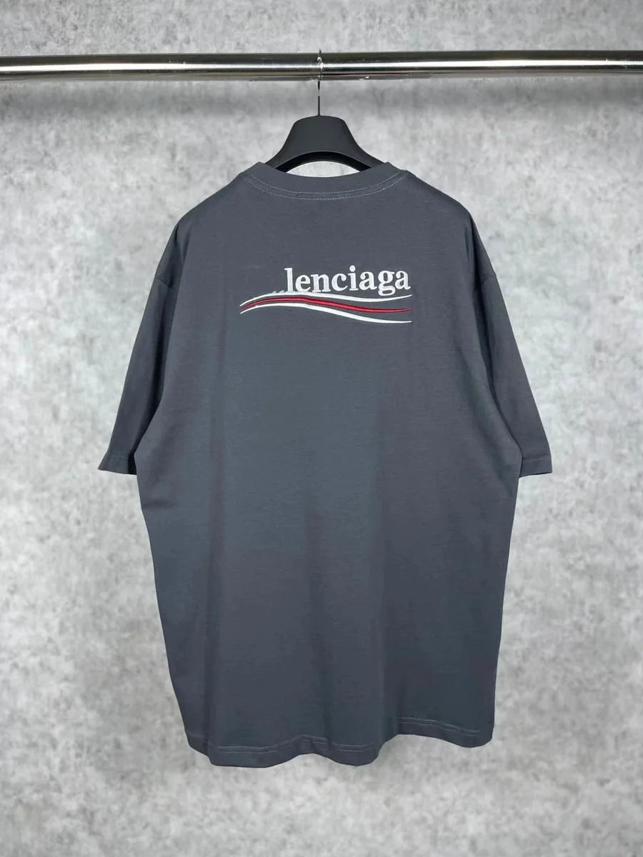 Balenciaga Balenciaga Lenciaga Deep Grey T-Shirt Grey - 1