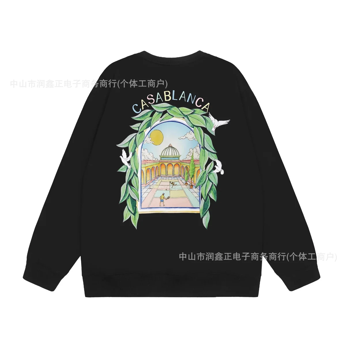 Casablanca Casablanca Tennis Club Black Graphic Sweatshirt Black - 1