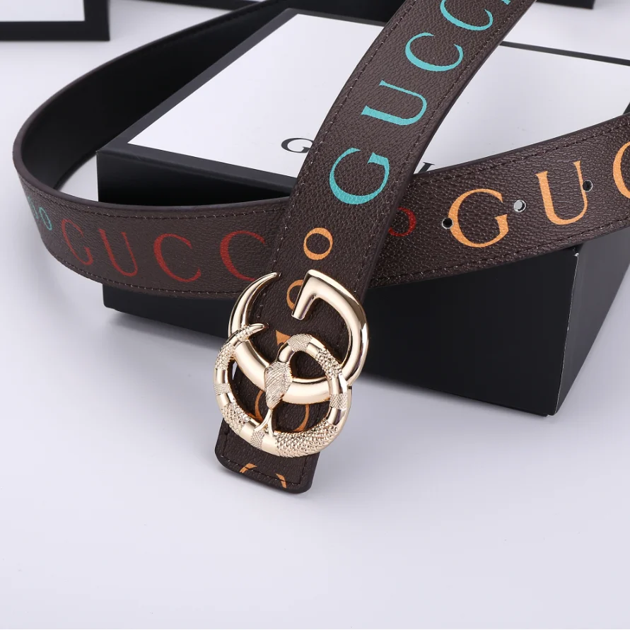 Gucci Gucci GG Belt Brown Multicolor Leather Brown - 1