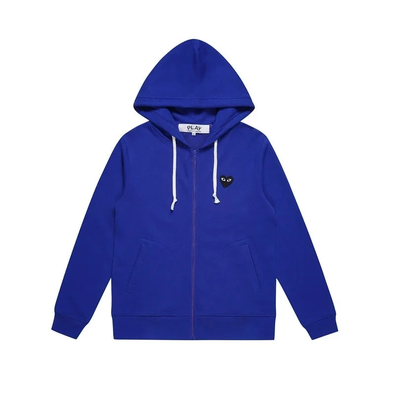 Comme des Garçons Comme des Garçons Play Blue Black Heart Zip-Up Hoodie Blue - 1