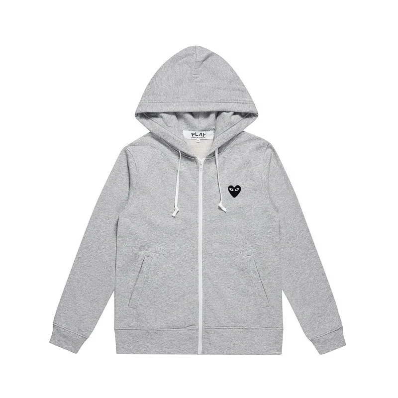 Comme des Garçons Comme des Garçons Play Grey Heart Zip-Up Hoodie Grey - 1