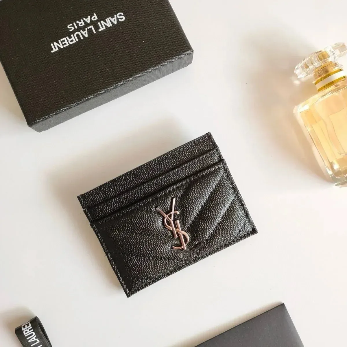 Saint Laurent Saint Laurent Monogram Card Holder Black Black