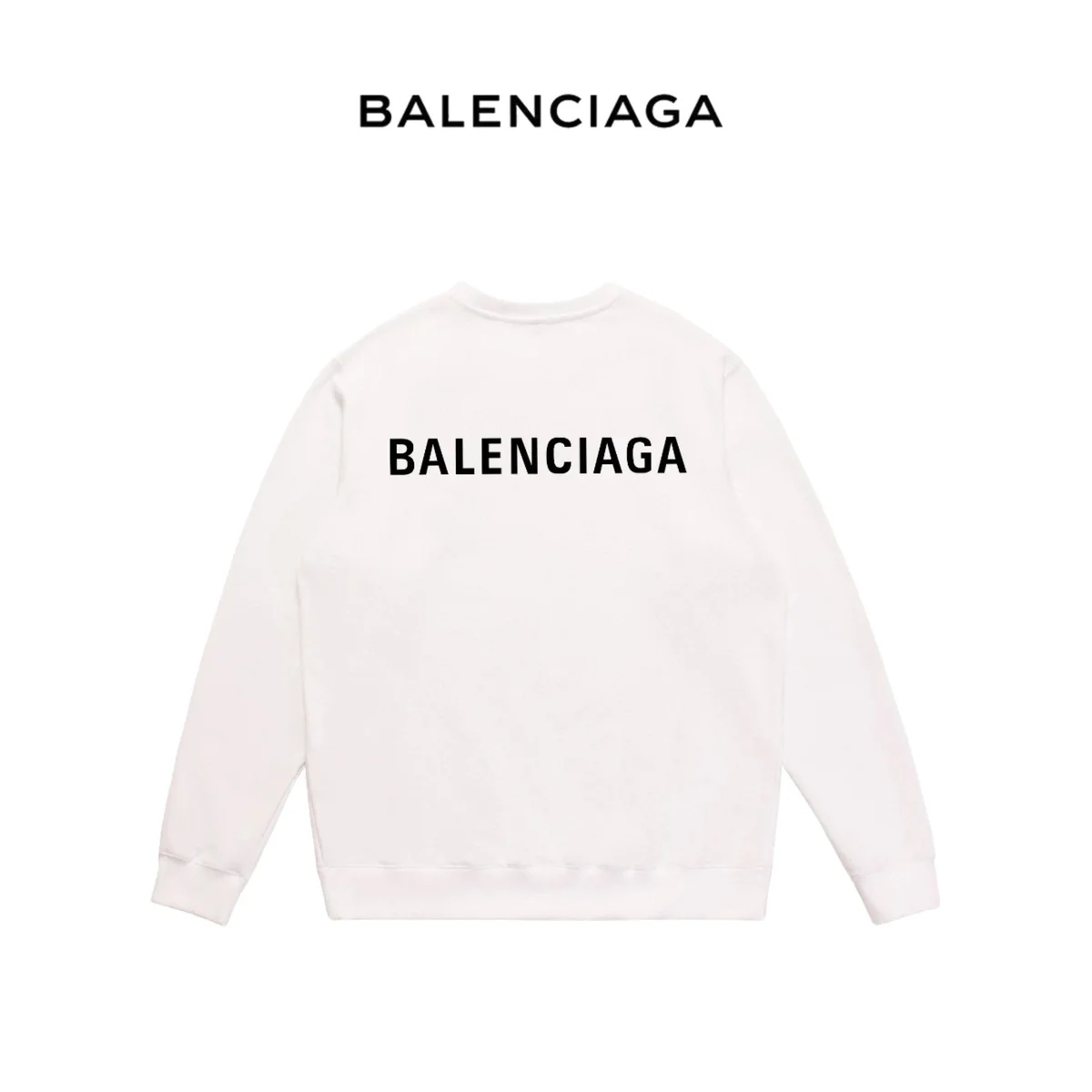 Balenciaga Balenciaga White Logo Crewneck Sweatshirt White - 1