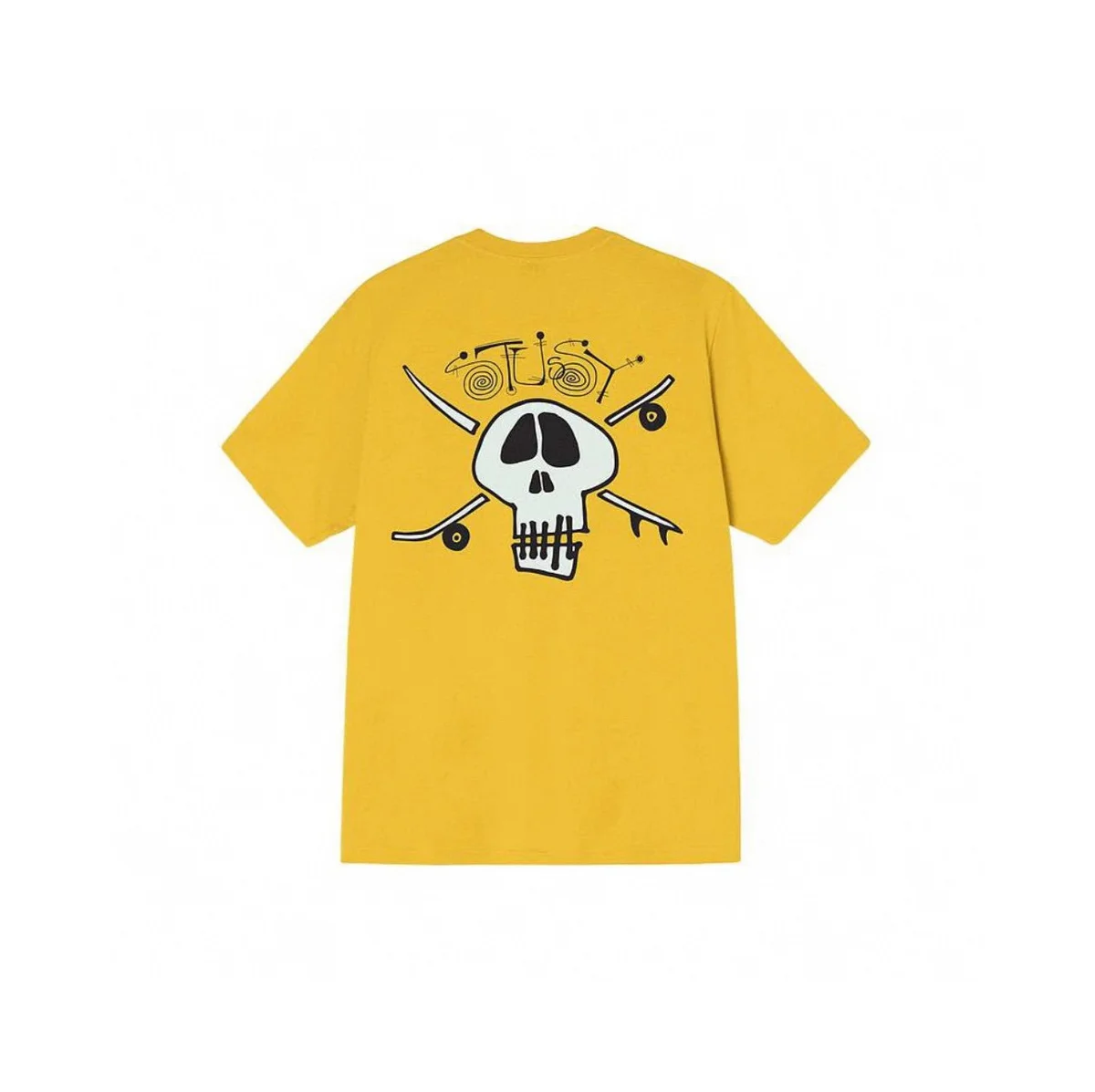 Stussy Stussy Skull & Skateboards T-Shirt Yellow Casual Top Yellow - 1