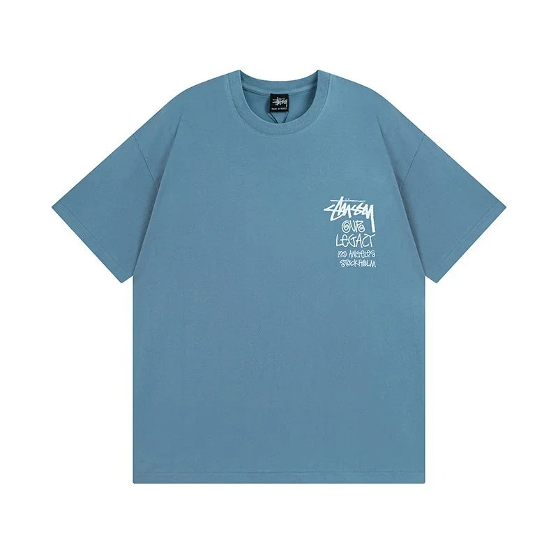 Stussy Stüssy Our Legacy Stockholm T-Shirt 966 Mist Blue Blue - 1