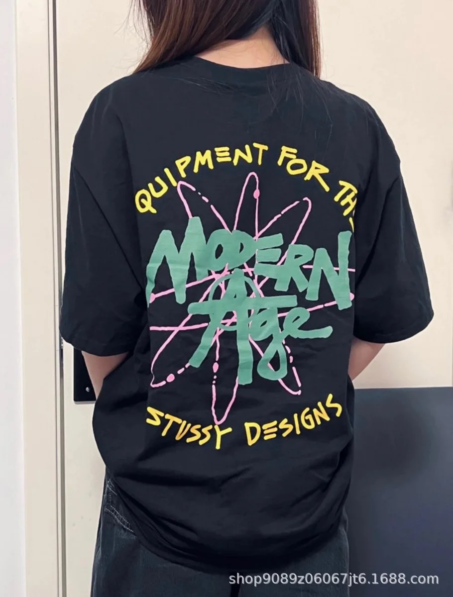 Stussy Stussy Tri-Logo Modern Age Black T-Shirt Black - 1