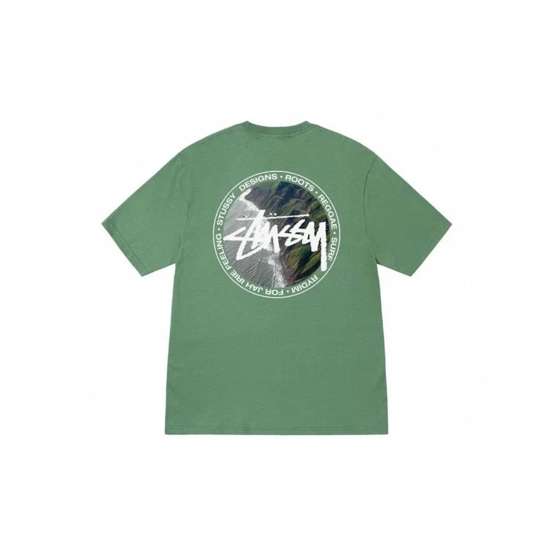Stussy Stussy Tri-Logo Military Green T-Shirt Green - 1