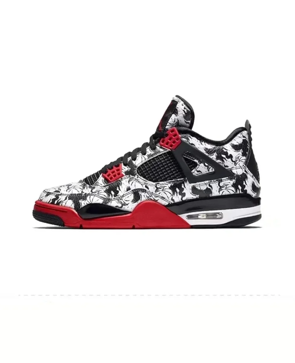 Jordan Nike Air Jordan 4 Black/Red/White Sneakers Black - 1