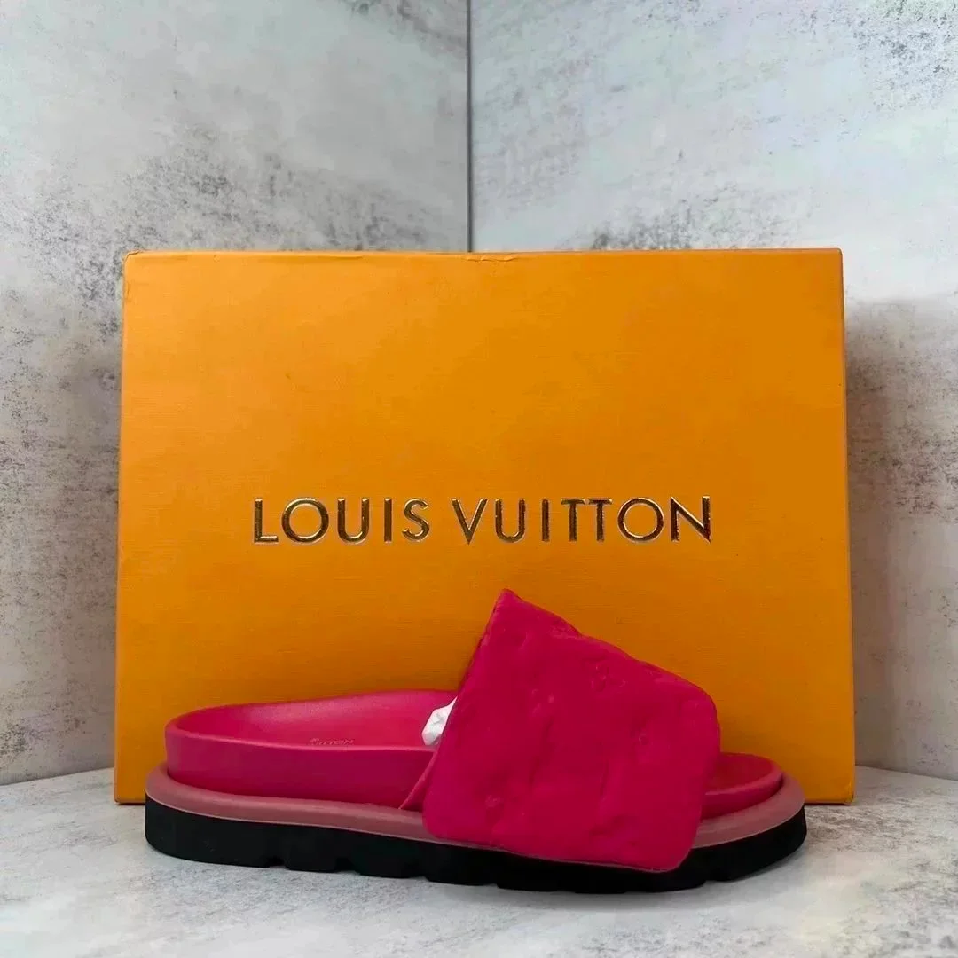 Louis Vuitton Louis Vuitton Marmont Pink Slide Sandals Pink