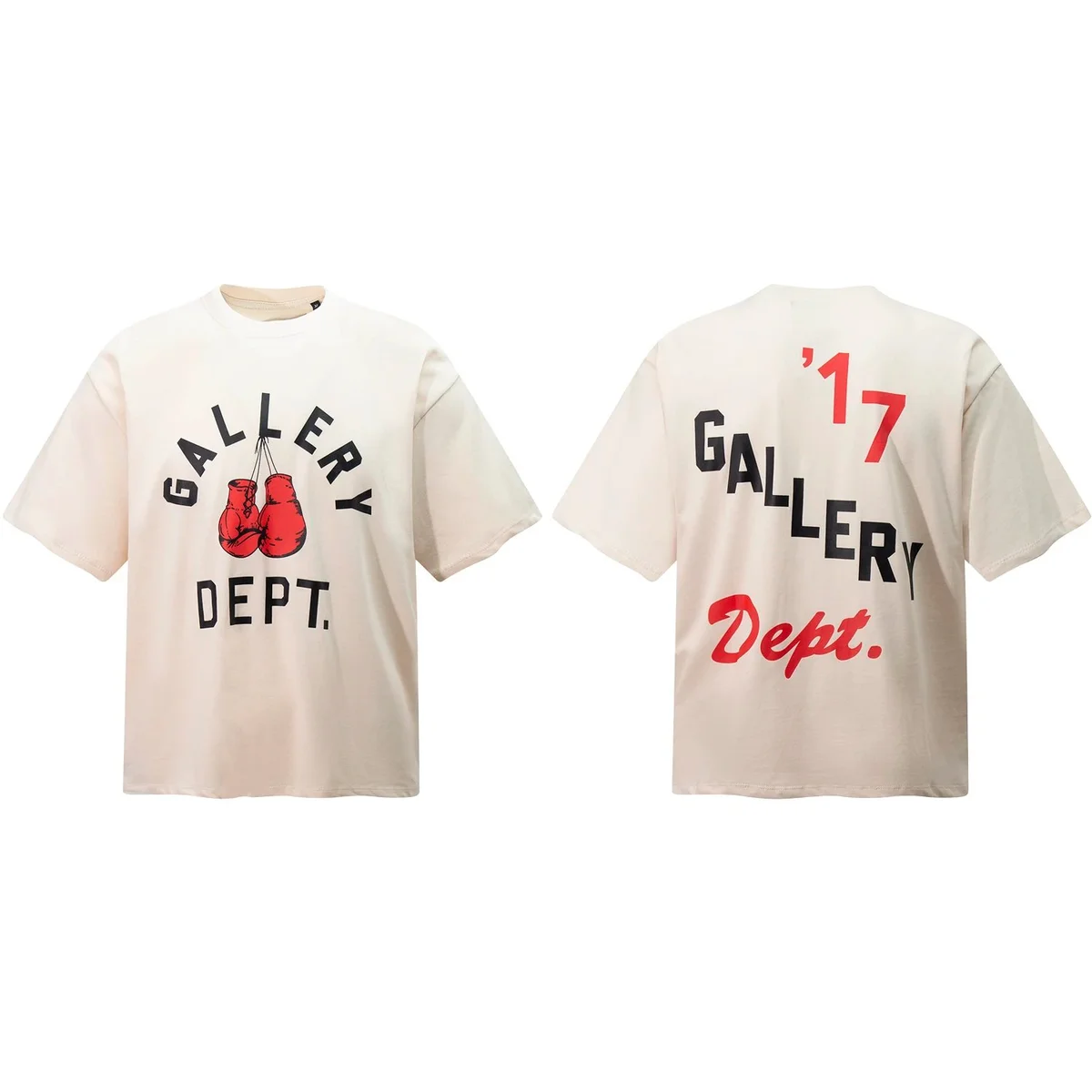 Gallery Dept. Gallery Dept. '17 Dept. T-Shirt Cream Boxing Graphic Cream - 1