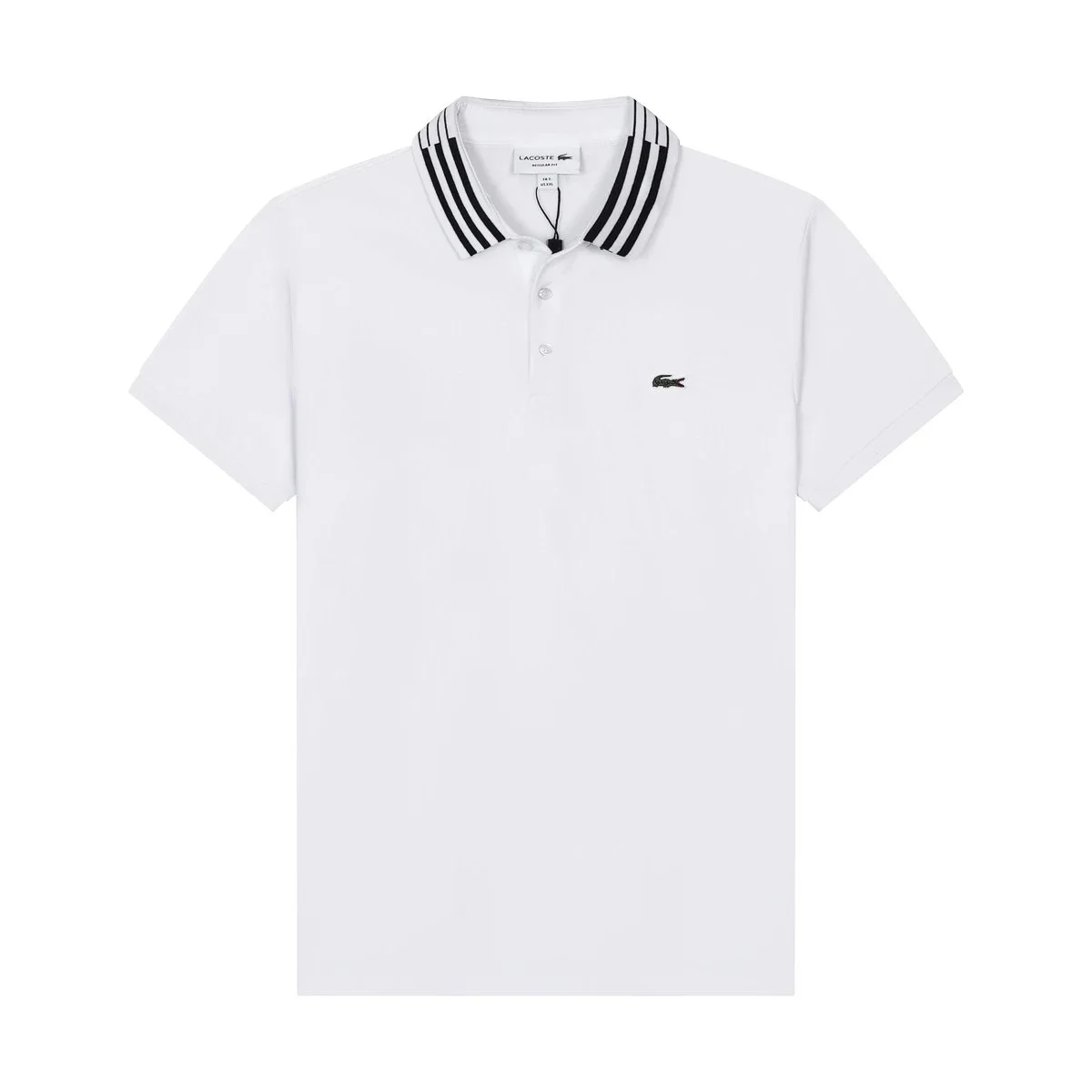 Lacoste Lacoste L.12.12 White Polo Shirt with Striped Collar White - 1