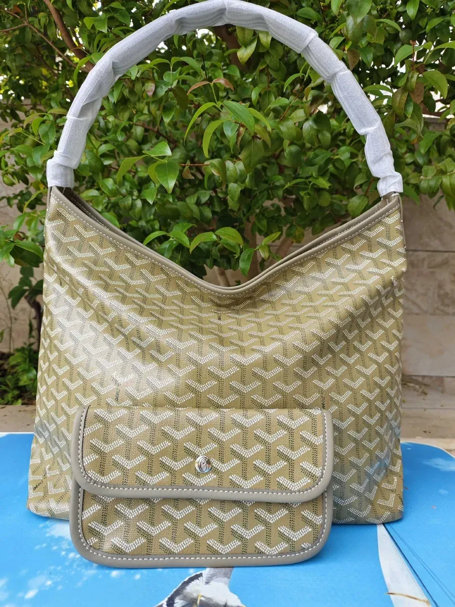 Goyard Goyard Saint Louis Khaki Tote Bag with Matching Wallet Beige - 1